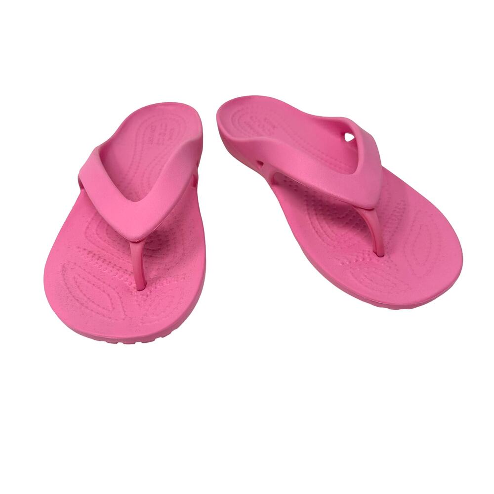 Crocs Size 5 Flip Flops Pink Comfort Sandals Pool Shoes Beach Vacation